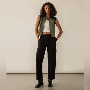 OAK + FORT TWILL WIDE LEG CARGO PANT Sz 26